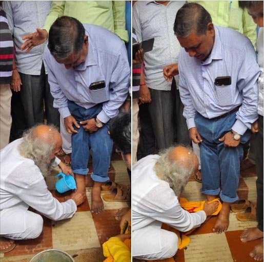 କର୍ମୀଙ୍କ ପାଦ ଧୋଇଲେ ପ୍ରତାପ ଷଡ଼ଙ୍ଗୀ